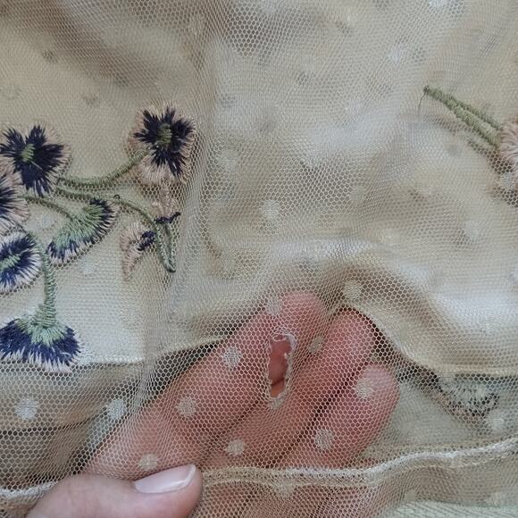 SPEECHLESS Girls M Beige Cream Purple Dress Floral Polka Dot Lace Sleeveless - Picture 10 of 10